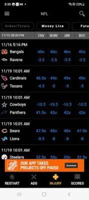 Sports Lines and Odds android App screenshot 11